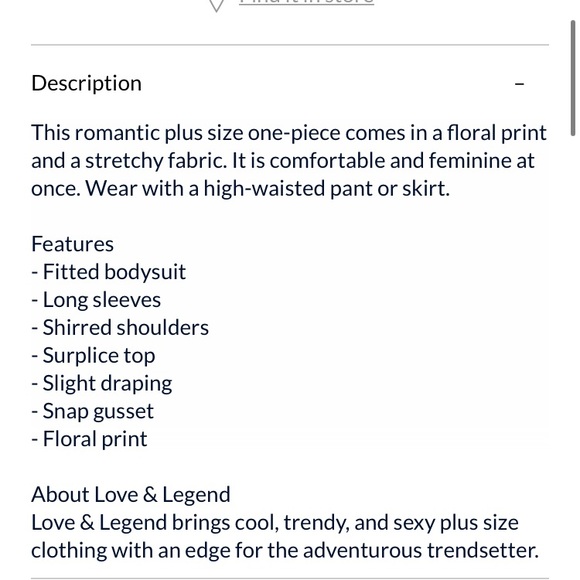 Addition Elle Floral Surplice Bodysuit Black 1X - Picture 8 of 8